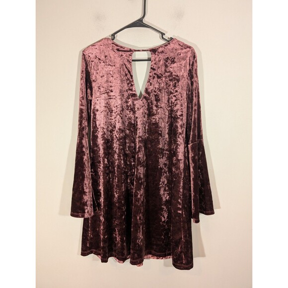 a.n.a A new Approach Women Marroon Velvet Bell Sleeves Dress XS Vamp Whimsigoth - Picture 6 of 8
